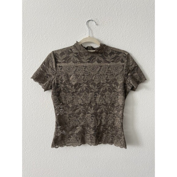 Guess Tops - Guess Lace Short Sleeve Top Women M Floral Fitted Boho Vintage Y2K VTG